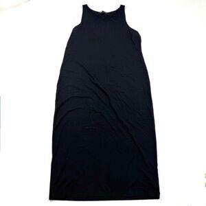 Eileen Fisher Sleeveless Jersey Midi Dress Black